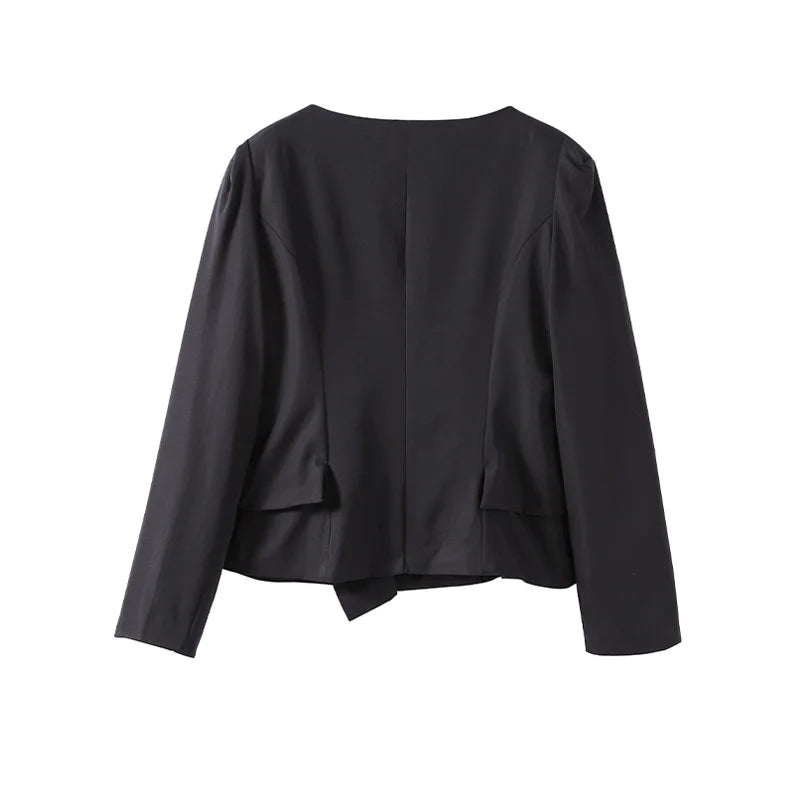 סט שני חלקים אלגנטי חצאית מידי ובלייזר בעיצוב מחויט ויוקרתי - PAS