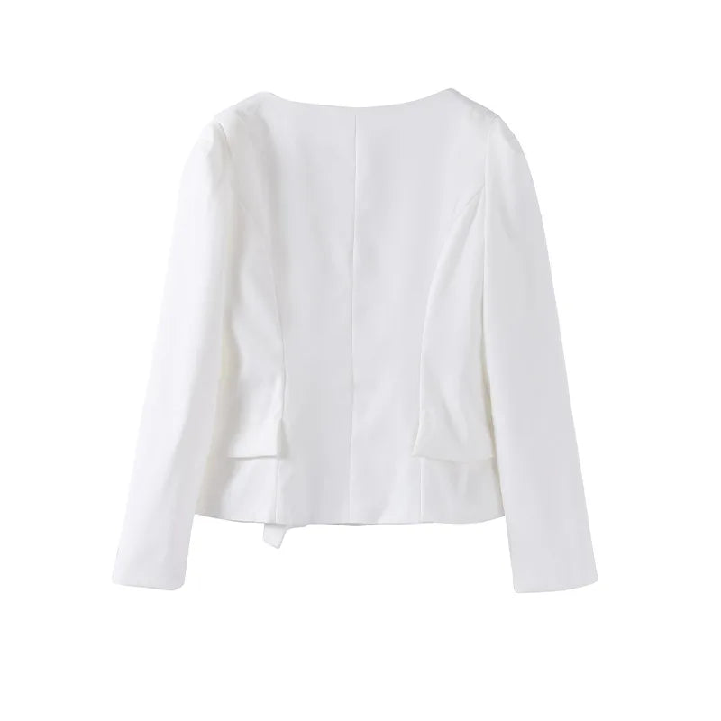 סט שני חלקים אלגנטי חצאית מידי ובלייזר בעיצוב מחויט ויוקרתי - PAS