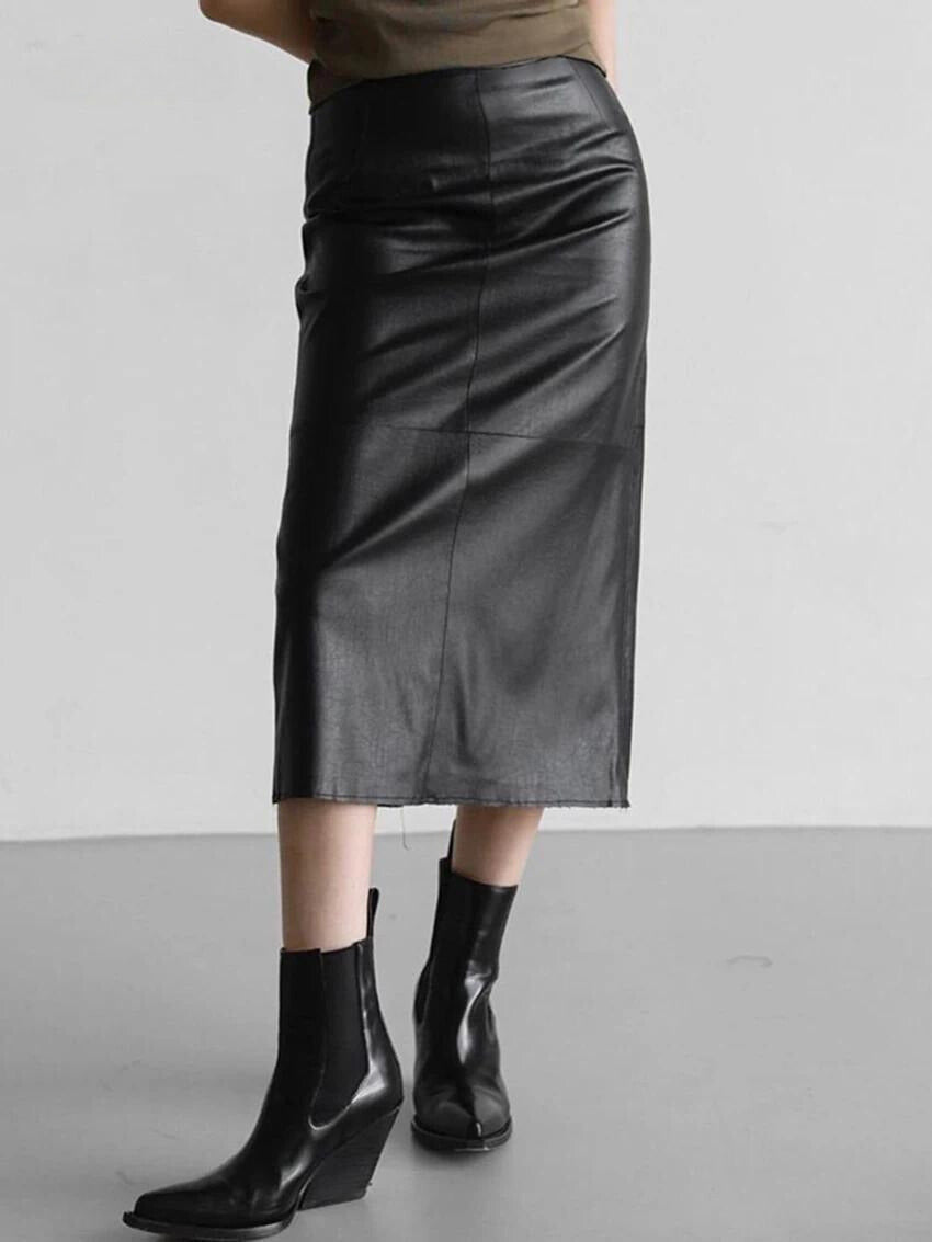 Nellie חצאית דמוי עור