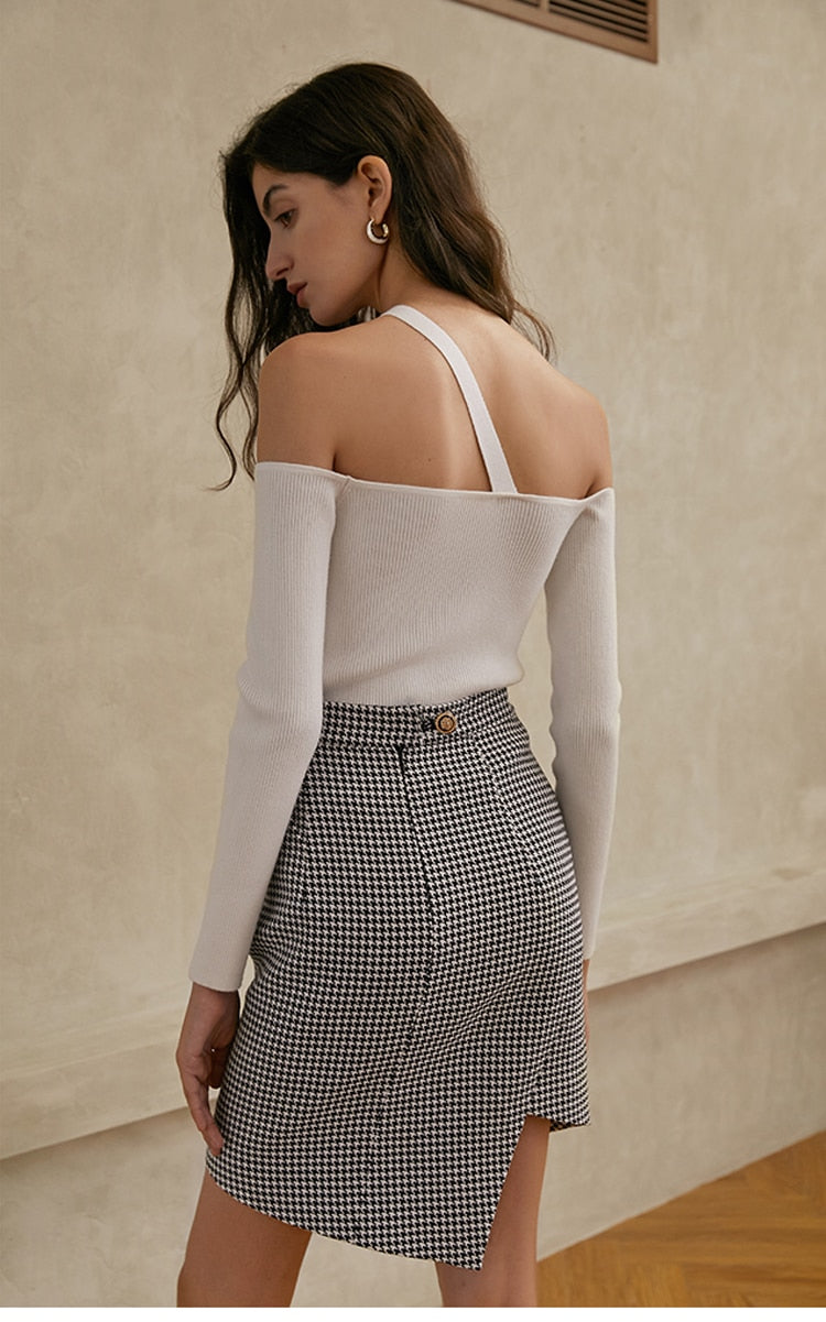 Livia חצאית מיני בהדפס משבצות