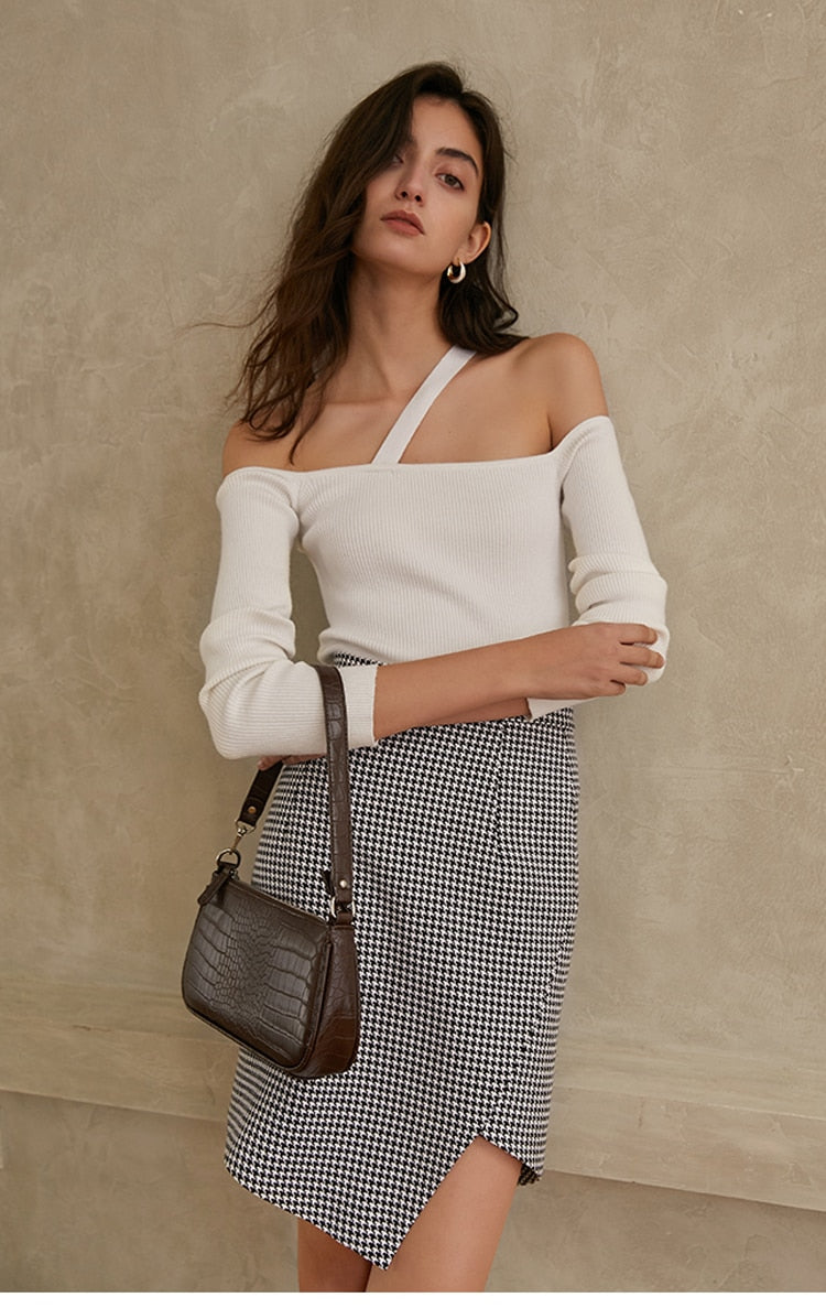 Livia חצאית מיני בהדפס משבצות